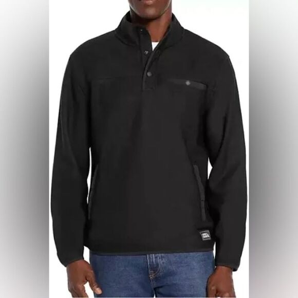 NEW Eddie Bauer Mens Black Sweater Fleece - Picture 1 of 7